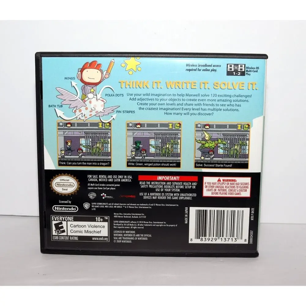 Super Scribblenauts (Nintendo DS,‎ 2010) Tested Works